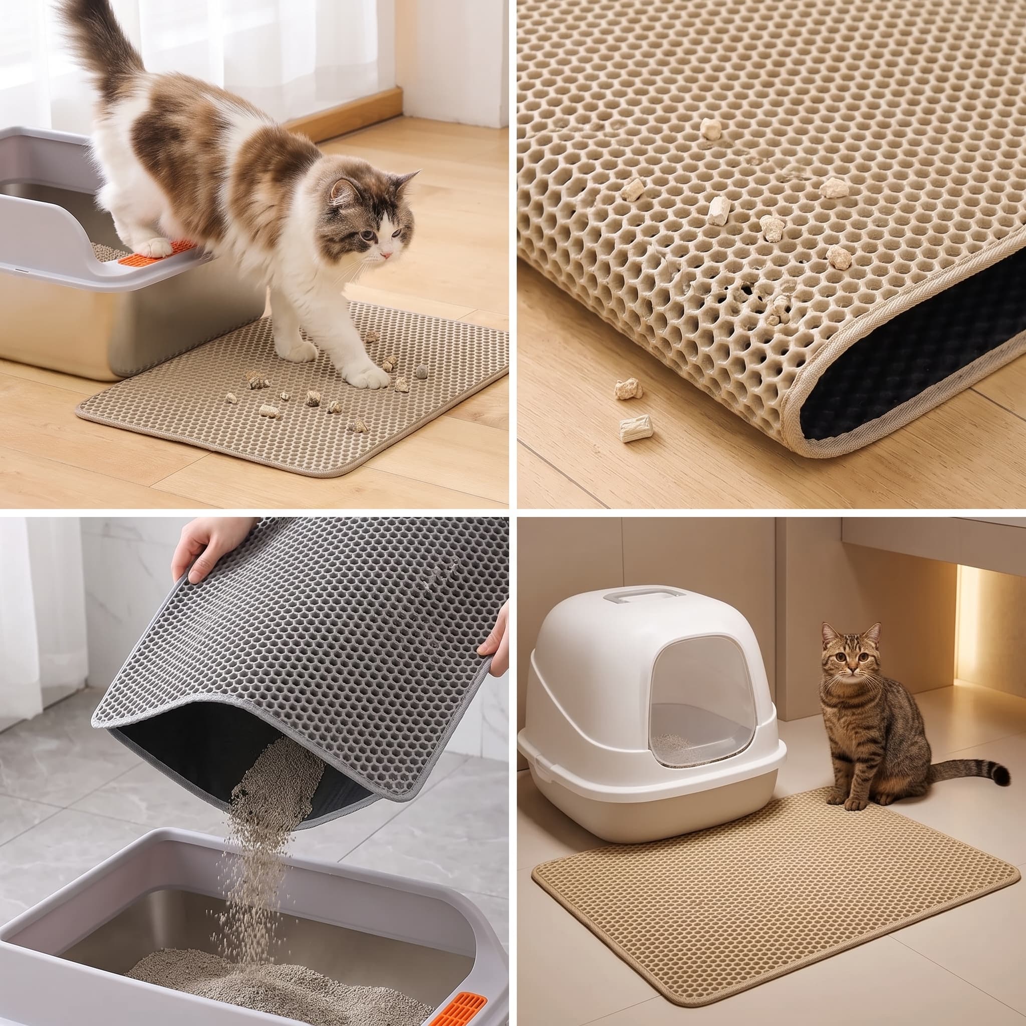 Doppellagige Waben-Katzenstreumatte | Wasserdicht & leicht zu reinigen