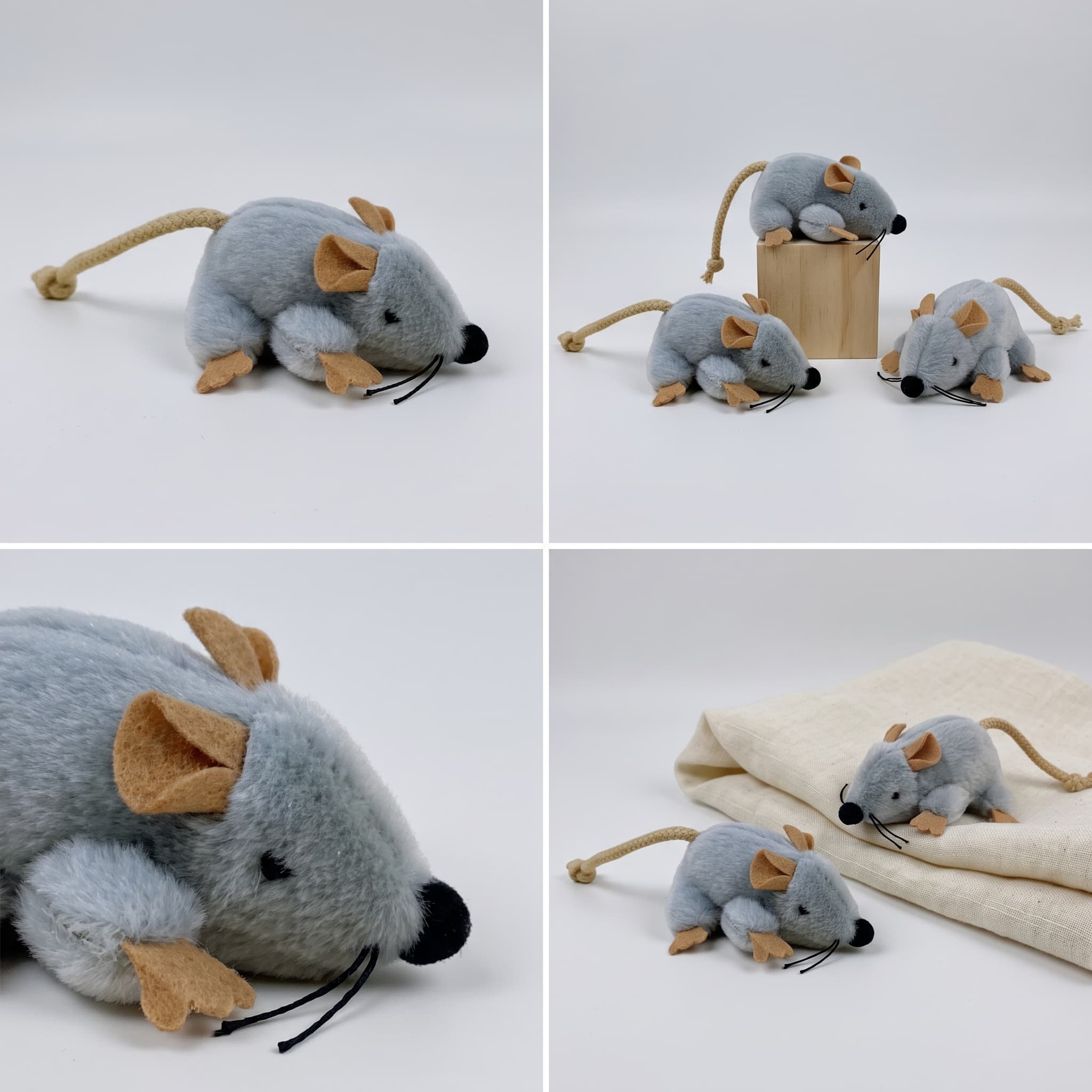 Plush Gray Mouse Cat Toy