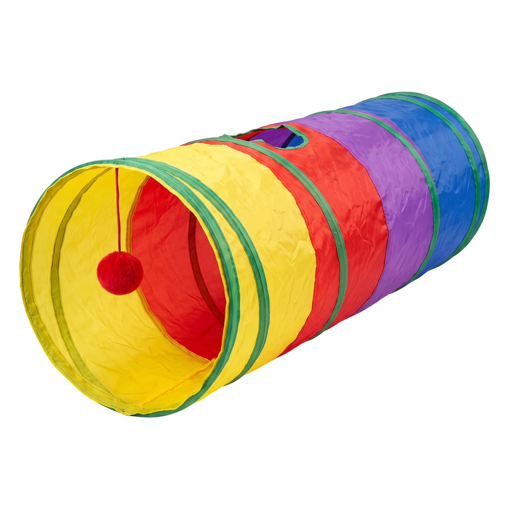 Collapsible Rainbow Cat Play Tunnel with Peek Holes & Crinkle Paper