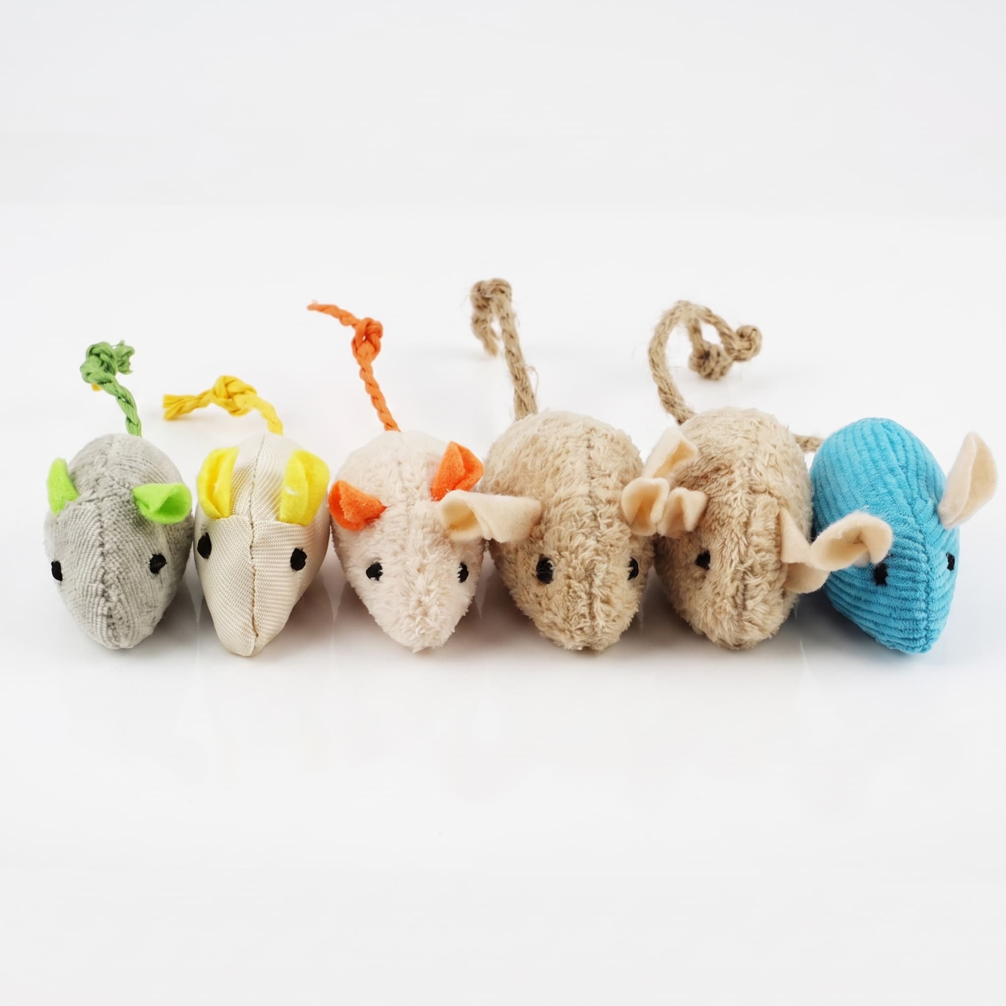 6-Piece Catnip Mouse Toy Set - Plush Chew Toys for Kittens