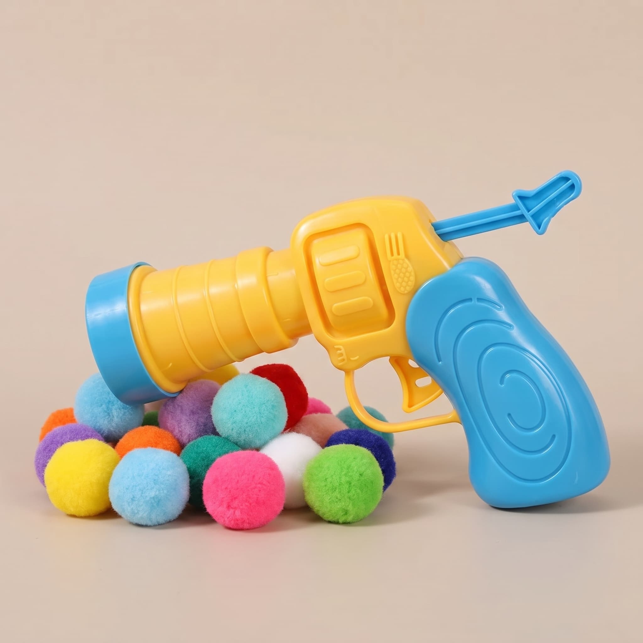 Interactive Cat Toy Gun Launcher with Plush Balls