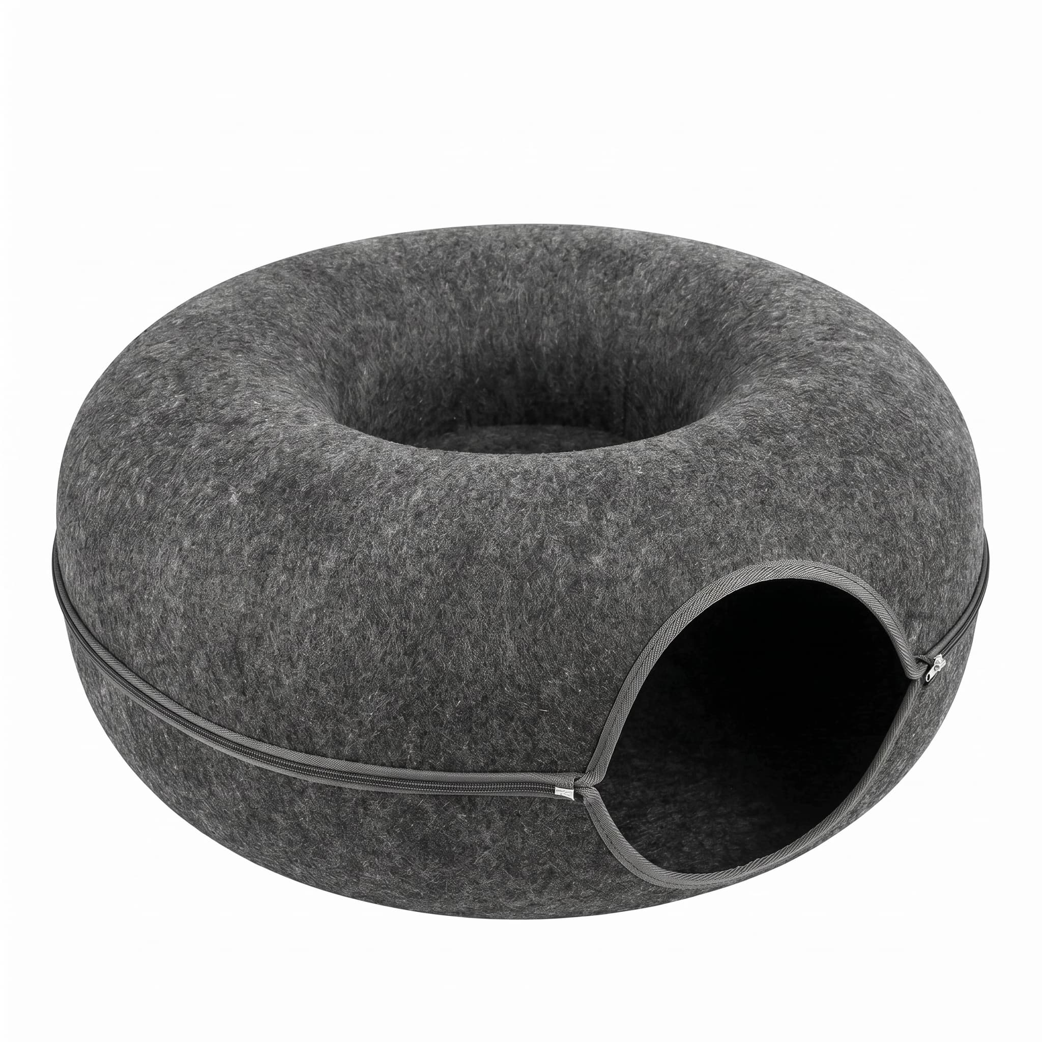 Filz-Katzentunnel & Donut-Bett, 60 cm, interaktives Versteck